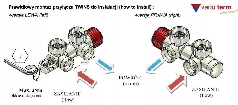 Varioterm Dvynių radiatorių komplektas, kairysis, juodos konstrukcinės