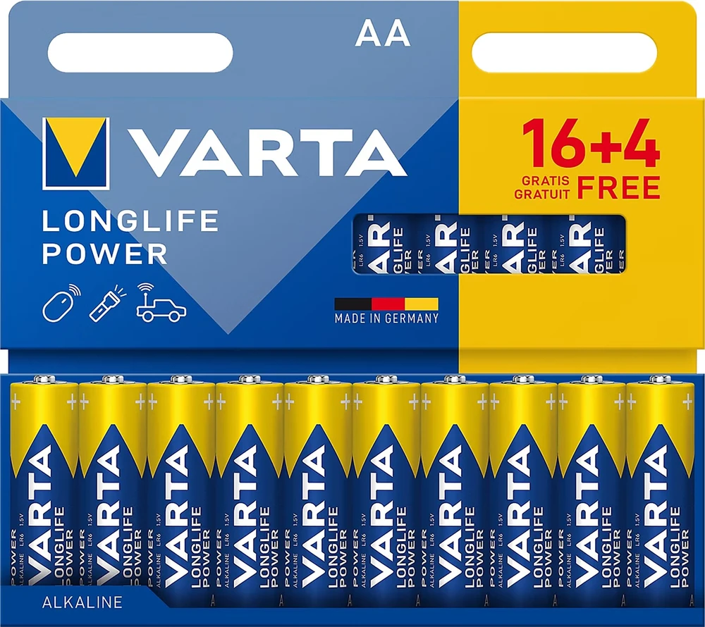 VARTA AA baterijos 20 vnt. pakuotė