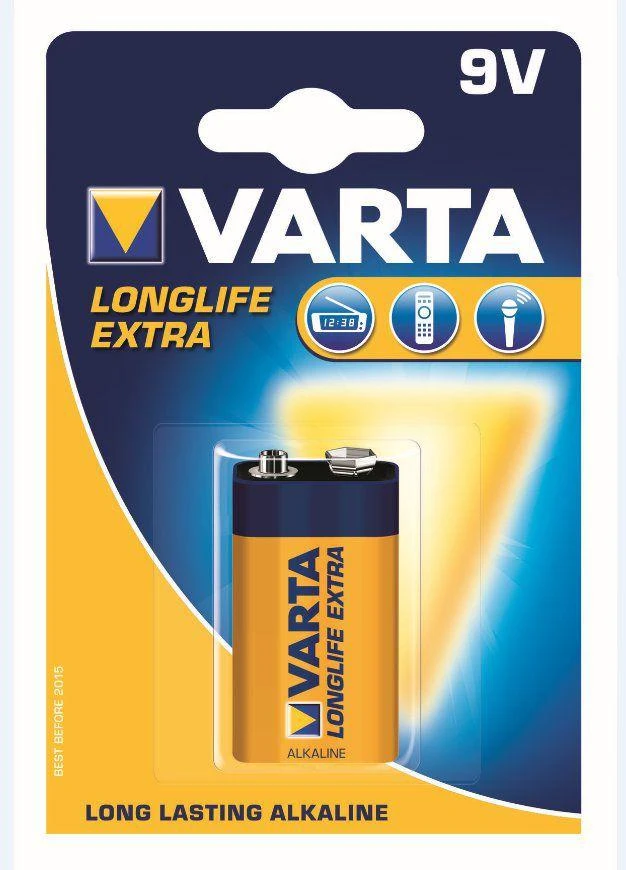 Baterija Varta Longlife 9V alkaline, 1 vnt