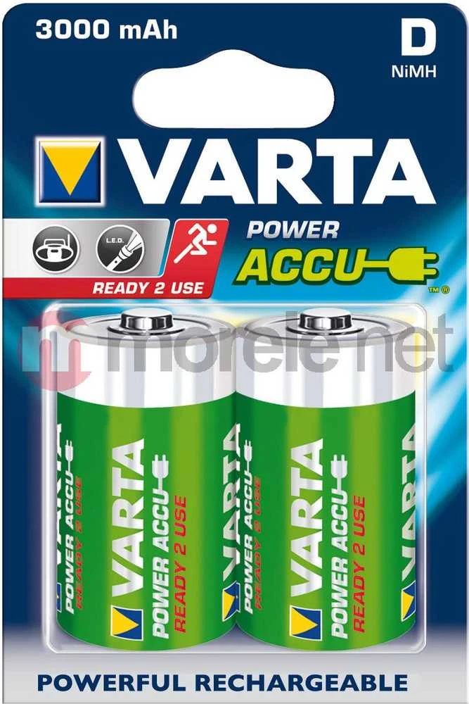 Varta Power Accu D dydžio akumuliatoriai, 2 vnt. pakuotė