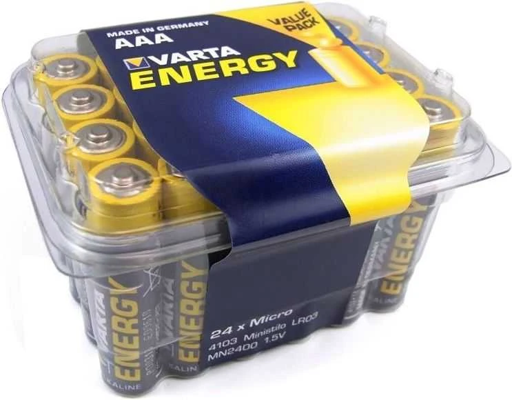 Varta AAA baterijos, 24 vienetų rinkinys plastikinėje dėžutėje