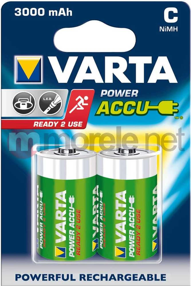 Varta C tipo įkraunamos baterijos, 2 vnt.