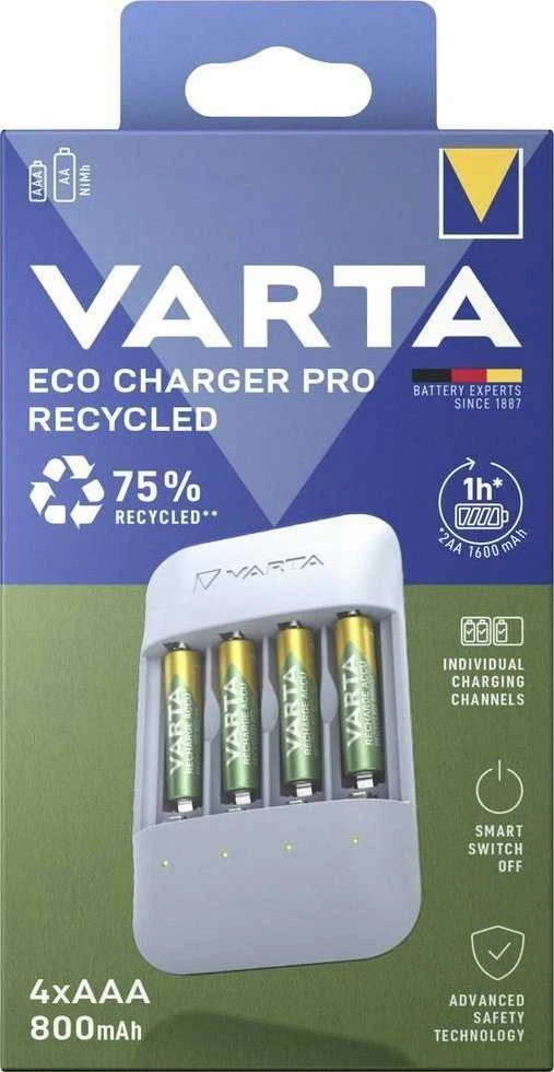 Varta Eco Charger Pro perdirbtas + 4 x 800 mAh AAA 57683 101 131