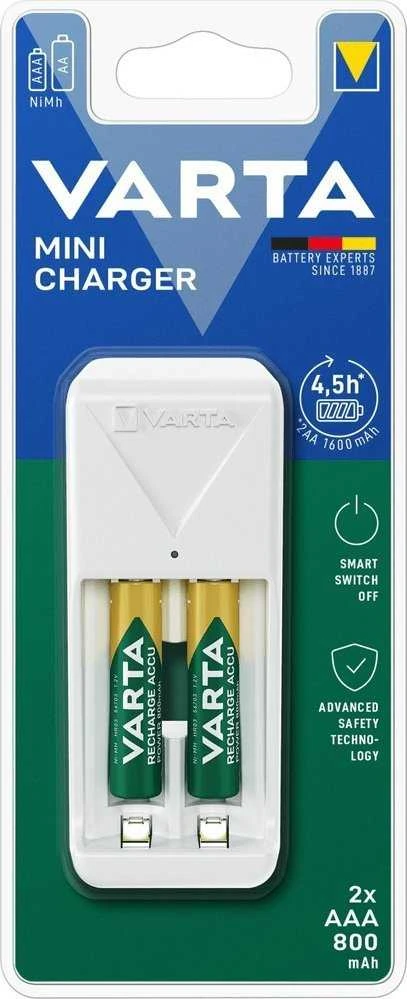 Varta Mini Charger 57656 (su 2xAAA) Baterijų įkroviklis