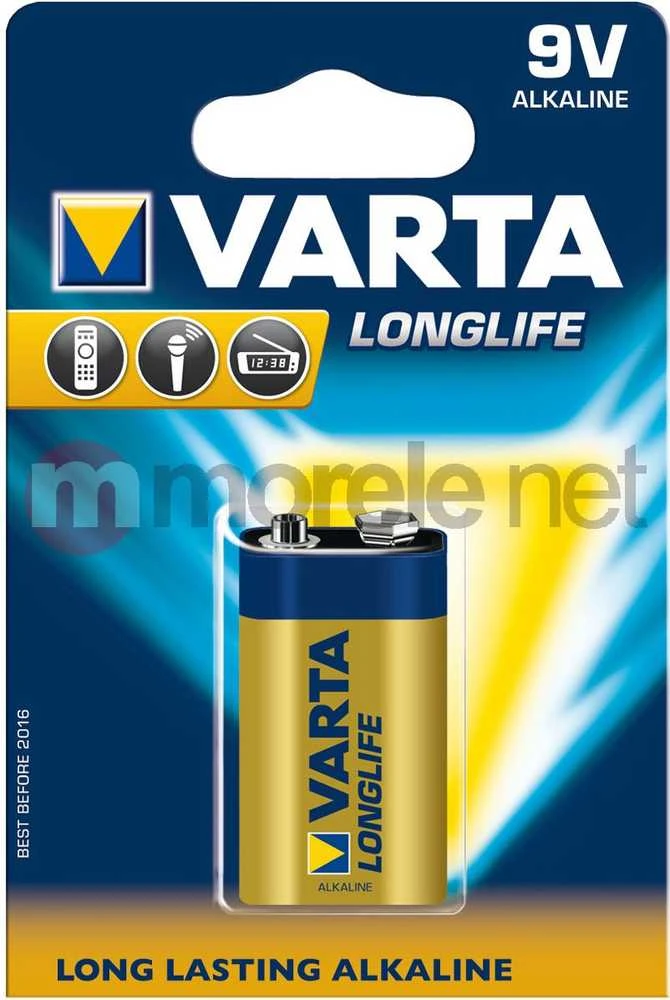 Baterija Varta Longlife 9V alkaline, 1 vnt