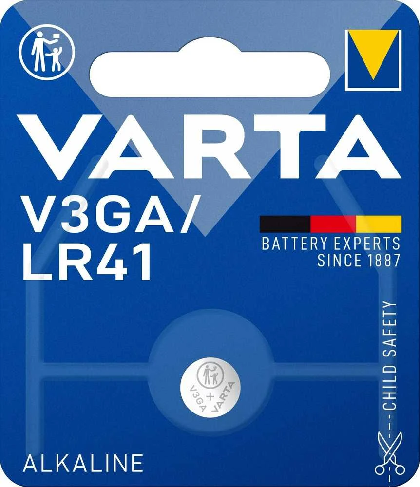 Varta V3GA LR41 baterija pakuotėje