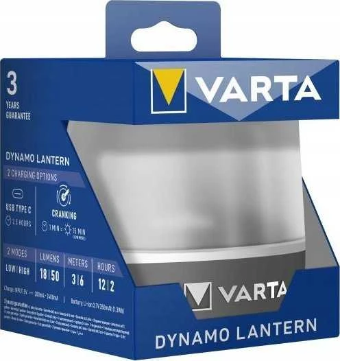 Varta Varta Laterne Dynamo Lantern mit Kurbel zum Aufladen