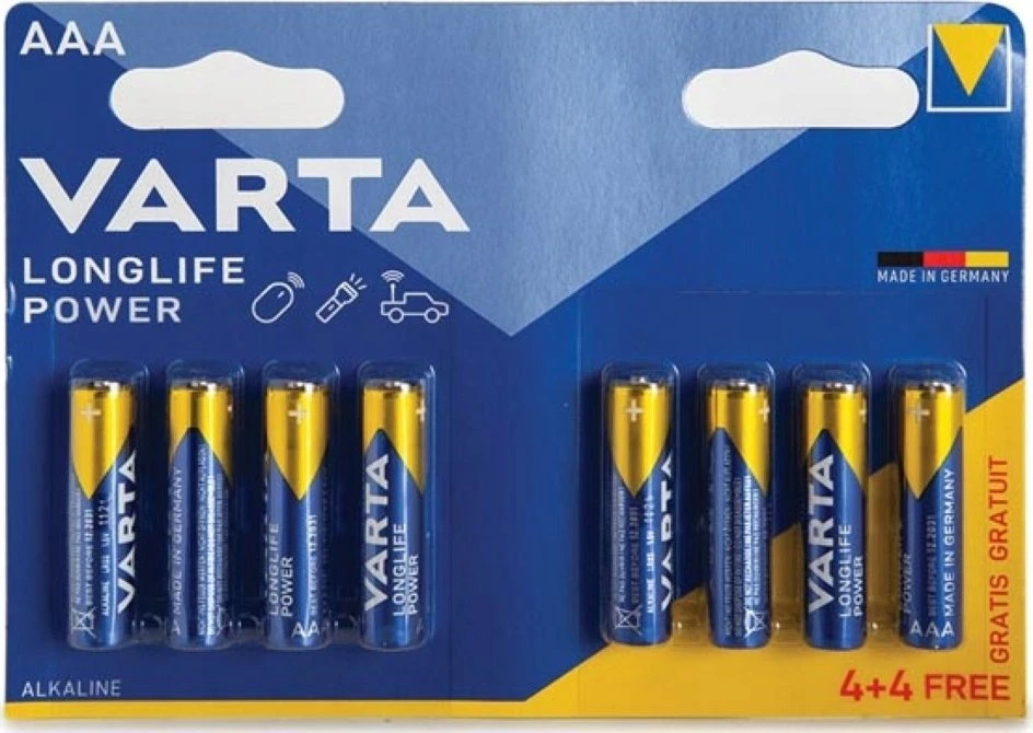 Varta AAA šarminių baterijų pakuotė 4+4