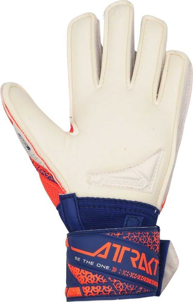 Reusch Attrakt Sidabrinis Junior futbolo vartininko pirštinės oranžinės mėlynos - 6