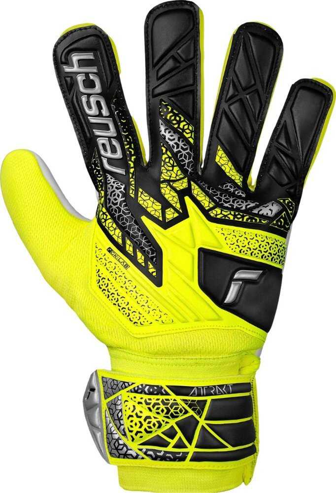 Vartininko pirštinės Reusch Attrakt Starter Solid Junior, 7.5, geltonos/juodos