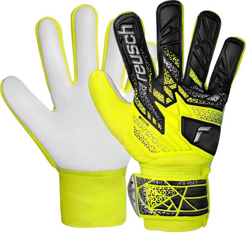 Vartininko pirštinės Reusch Attrakt Starter Solid Junior, 7.5, geltonos/juodos