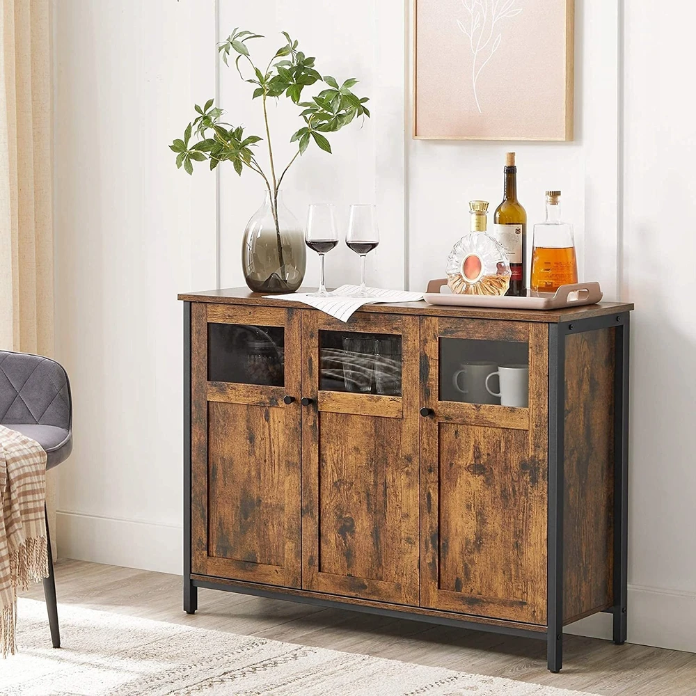 Songmics Vasagle Komoda vintage ruda-juoda