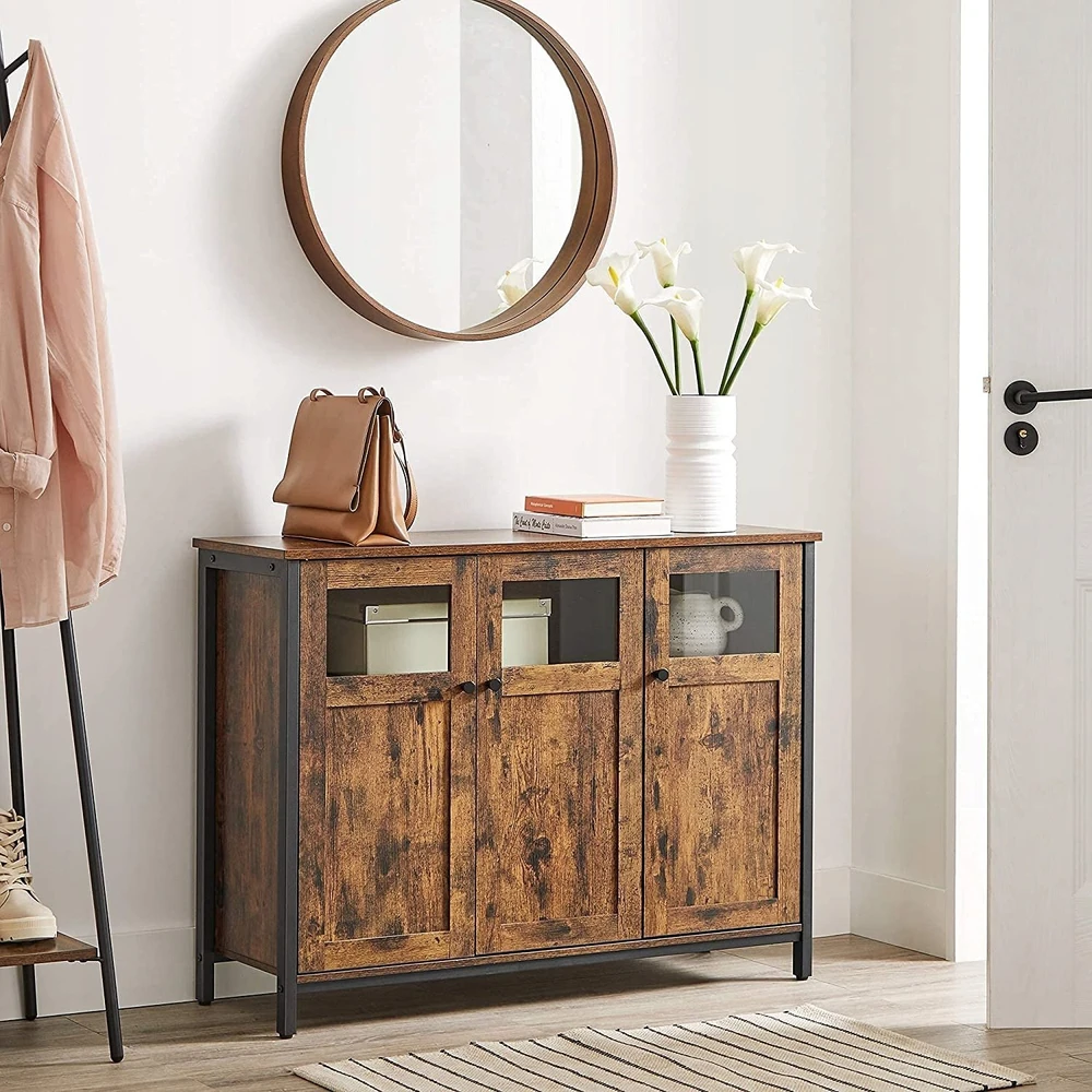 Songmics Vasagle Komoda vintage ruda-juoda