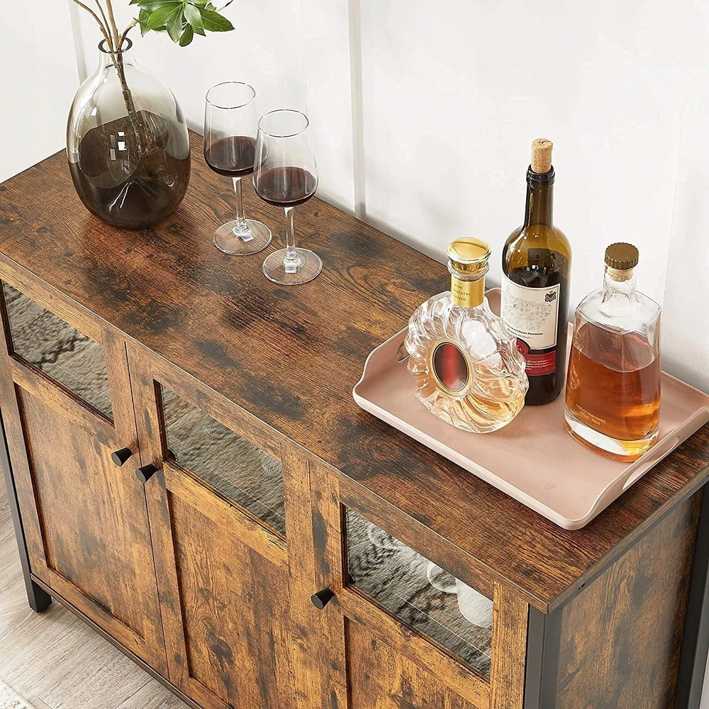 Songmics Vasagle Komoda vintage ruda-juoda