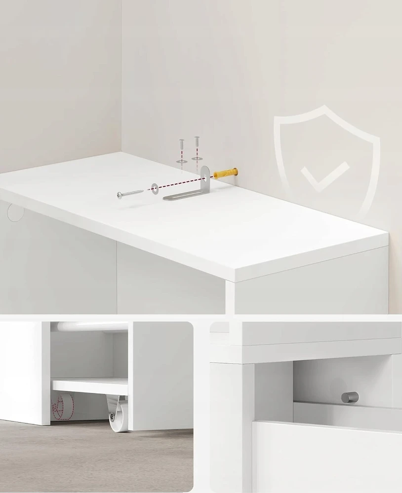 Vasagle Badezimmschrank hoch schmal klassikweiß