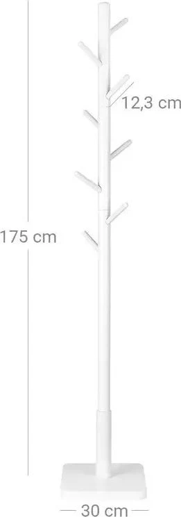VASAGLE pastatoma medinė drabužių kabykla su 8 kabliais, RCR010W02