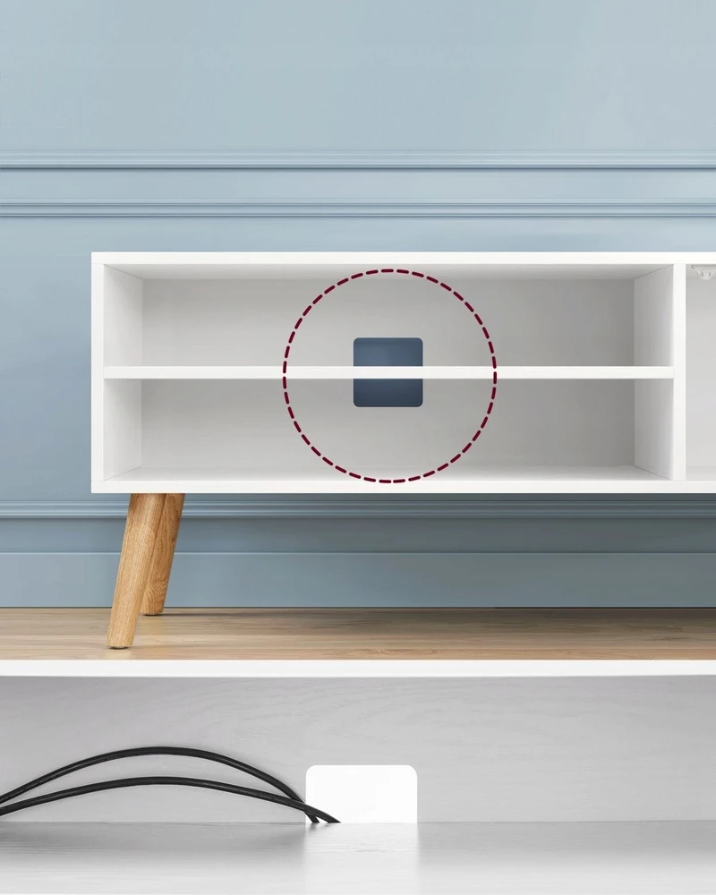 TV staliukas Songmics Vasagle TV spintelė su 1 durelėmis 40 x 120 x 49 cm balta