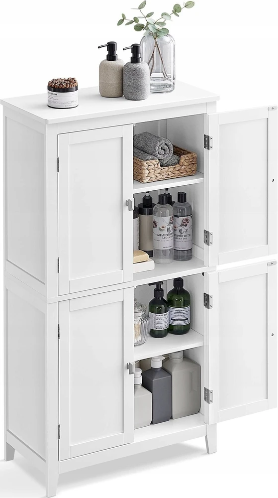 Vasagle Badezimmerschrank mit 4 Türen klassikweiß