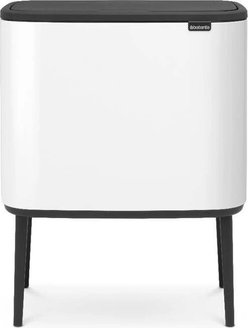 Šiukšlių dėžė Brabantia Bo Touch, 11+23 l, Balta