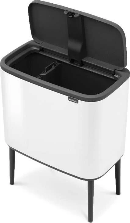 Šiukšlių dėžė Brabantia Bo Touch, 11+23 l, Balta