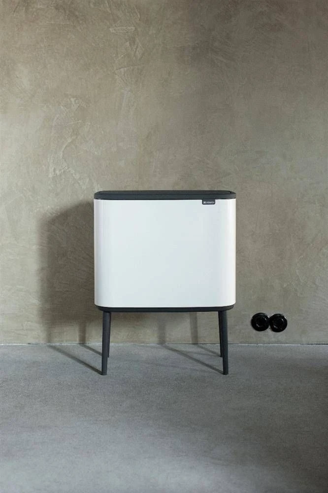 Šiukšlių dėžė Brabantia Bo Touch, 11+23 l, Balta