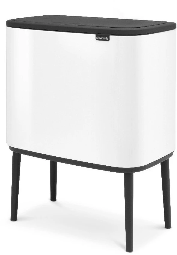 Šiukšlių dėžė Brabantia Bo Touch, 11+23 l, Balta