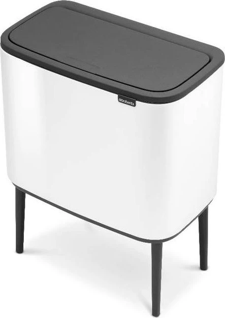 Šiukšlių dėžė Brabantia Bo Touch, 11+23 l, Balta