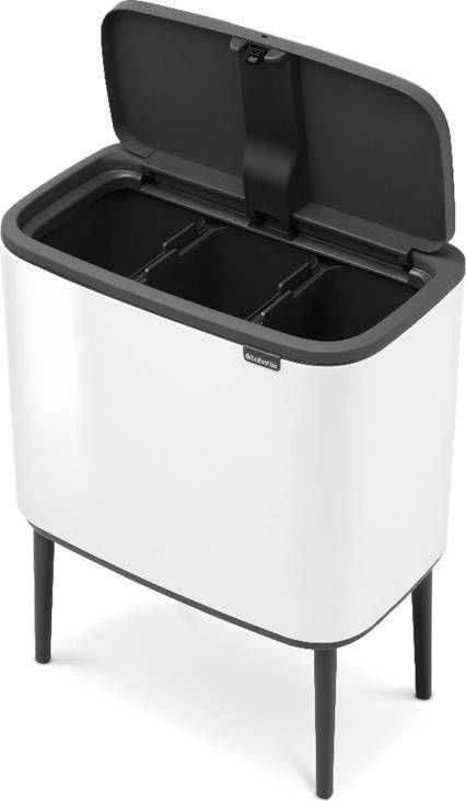 Šiukšlių dėžė Brabantia Bo Touch, 3 x 11 l, Balta
