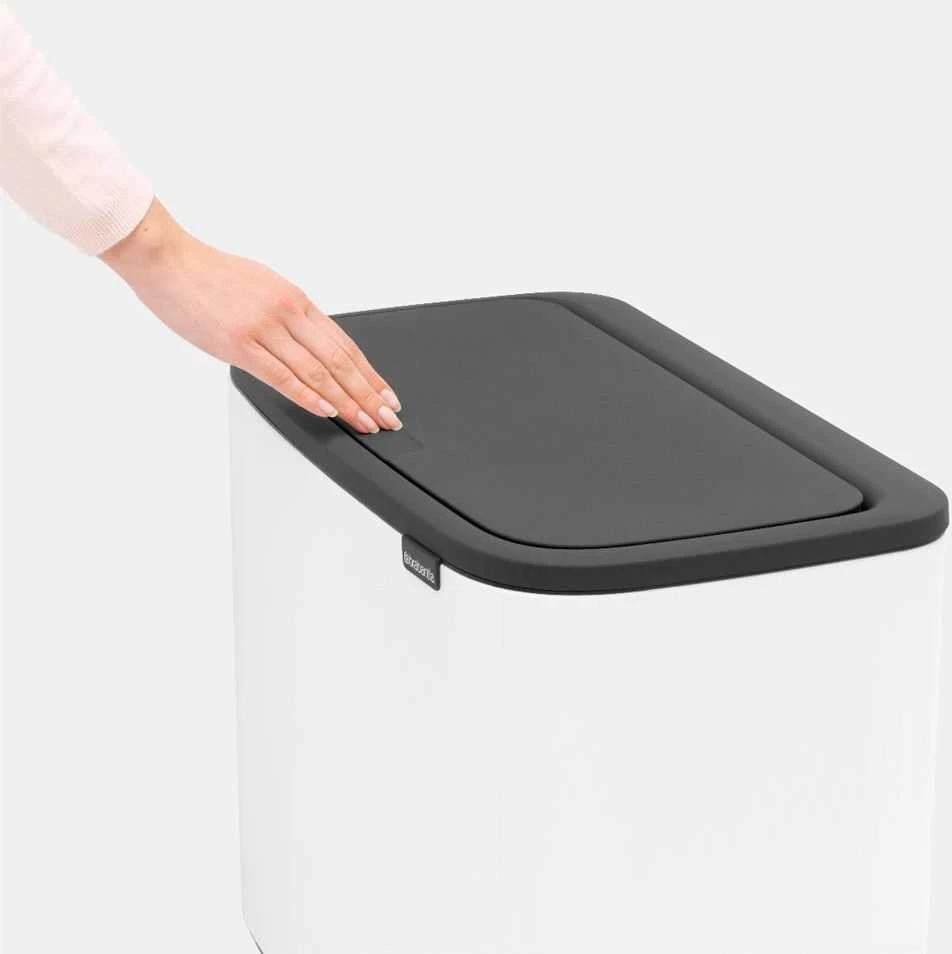 Šiukšlių dėžė Brabantia Bo Touch, 3 x 11 l, Balta