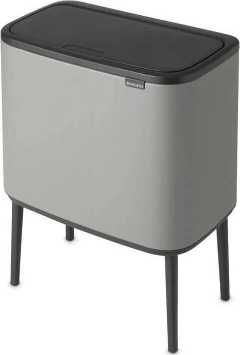 Šiukšlių dėžė Brabantia Bo Touch, 3 x 11 l, Betono pilkos spalvos