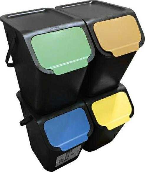 Šiukšliadėžė BINI, 25 l, juoda, žalia