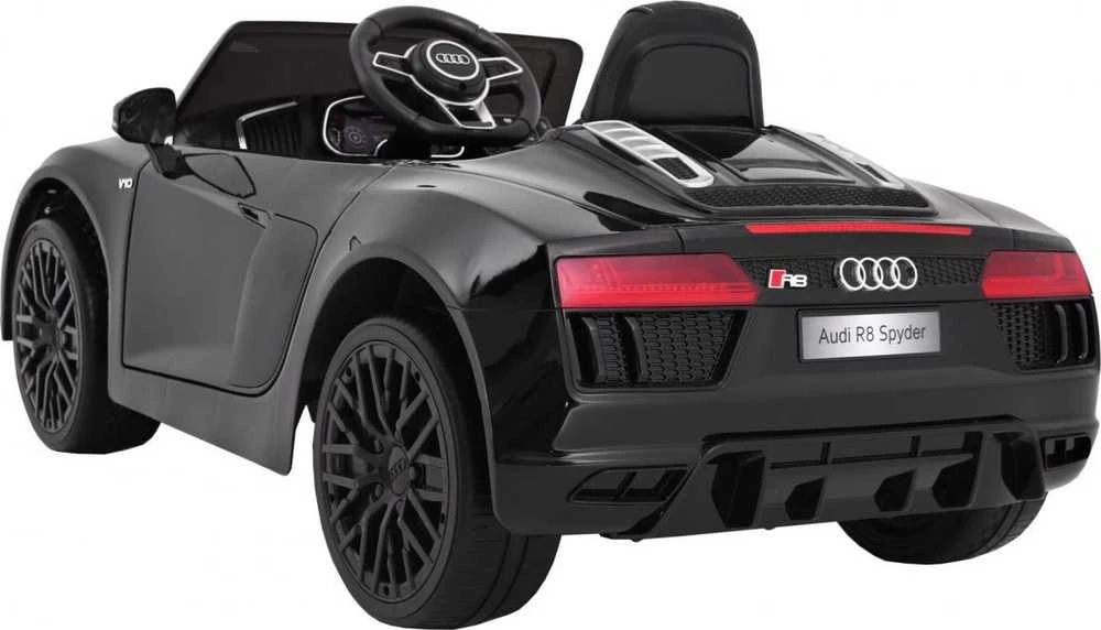 Ramiz Elektromobilis Audi R8 Spyder, lakuotas juodas