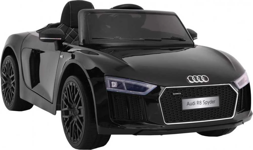 Ramiz Elektromobilis Audi R8 Spyder, lakuotas juodas