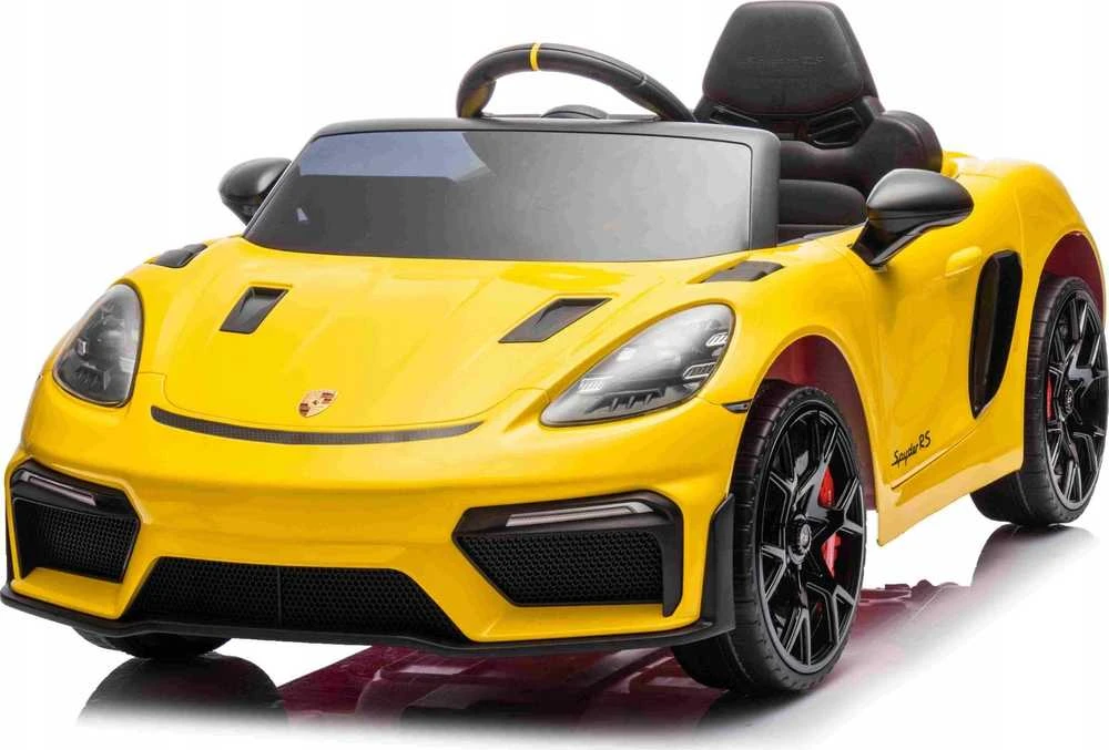 Elektromobilis Porsche Spyder RS 718 geltonas MP4 versija