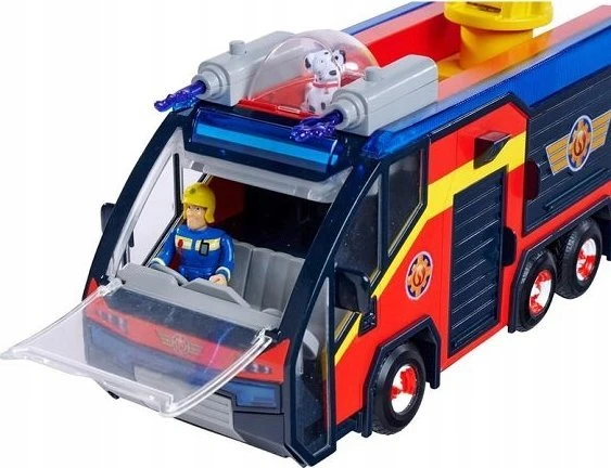 Simba Fireman Sam komplektas Big Gaisrinė mašina Jupiter interaktyvus automobilis + 2 figūrėlės šviesos garsas