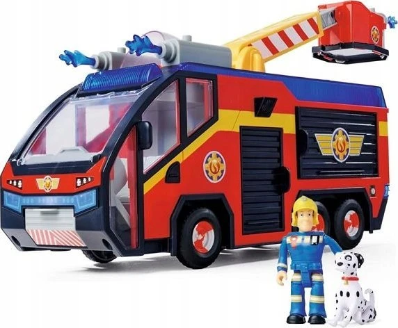 Simba Fireman Sam komplektas Big Gaisrinė mašina Jupiter interaktyvus automobilis + 2 figūrėlės šviesos garsas