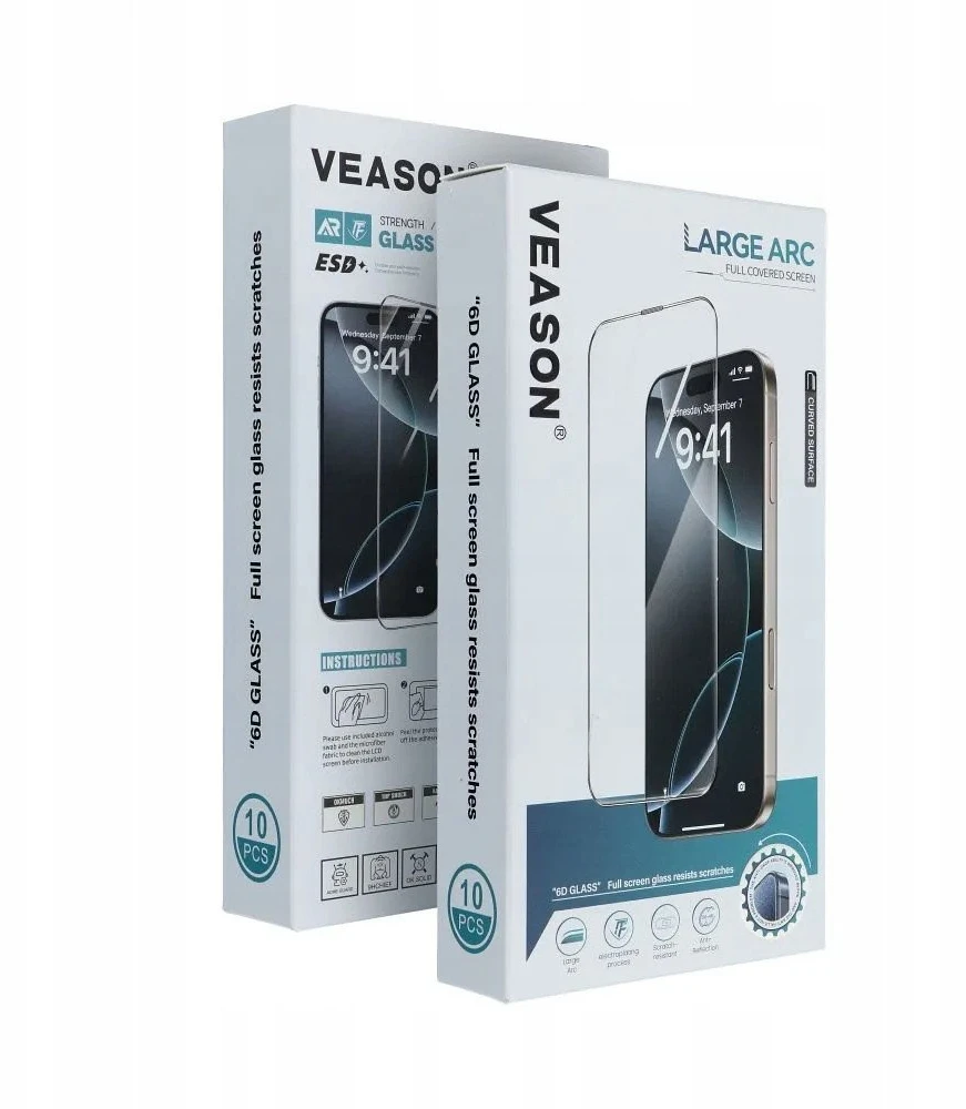 6D grūdintas stiklas Samsung S25 EDGE Pro telefonui Veason Glass (10in1 rinkinys) juodas