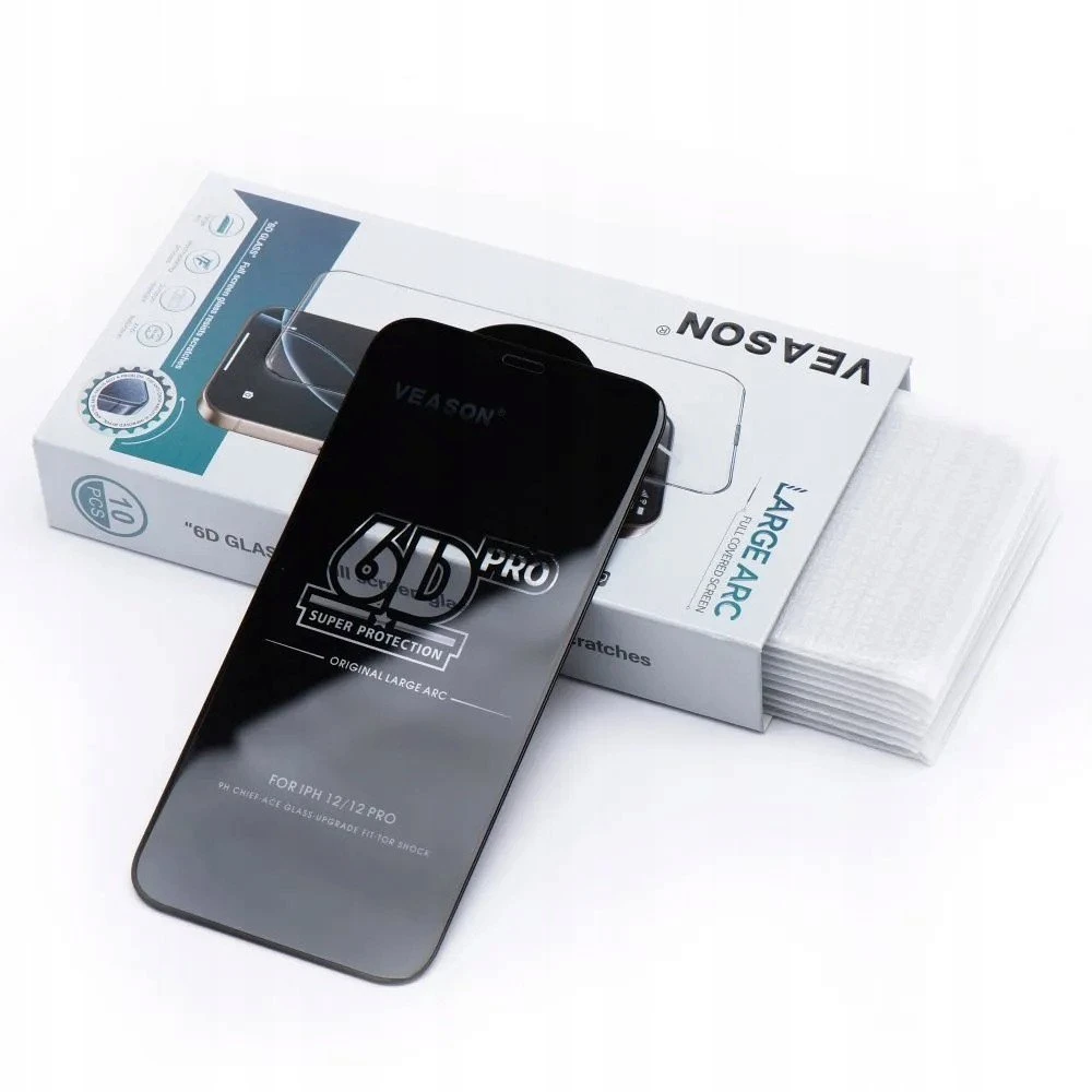 6D Pro Veason Glass (SET 10in1) - for Iphone 16 Pro Max juodas