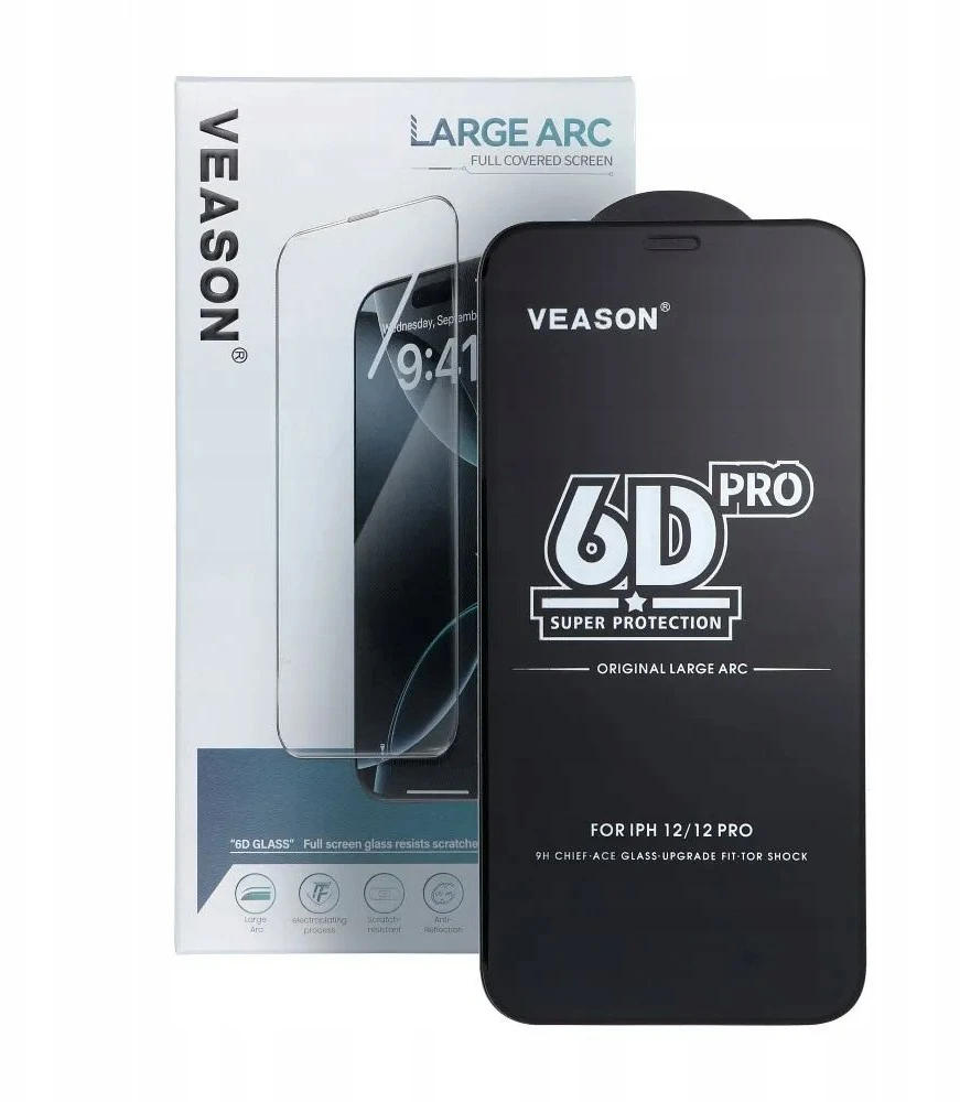 6D grūdintas stiklas Samsung S25 EDGE Pro telefonui Veason Glass (10in1 rinkinys) juodas