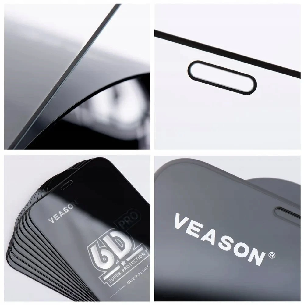 6D grūdintas stiklas Samsung A37 5G Pro telefonui „Veason Glass“ (10in1 rinkinys) juodas