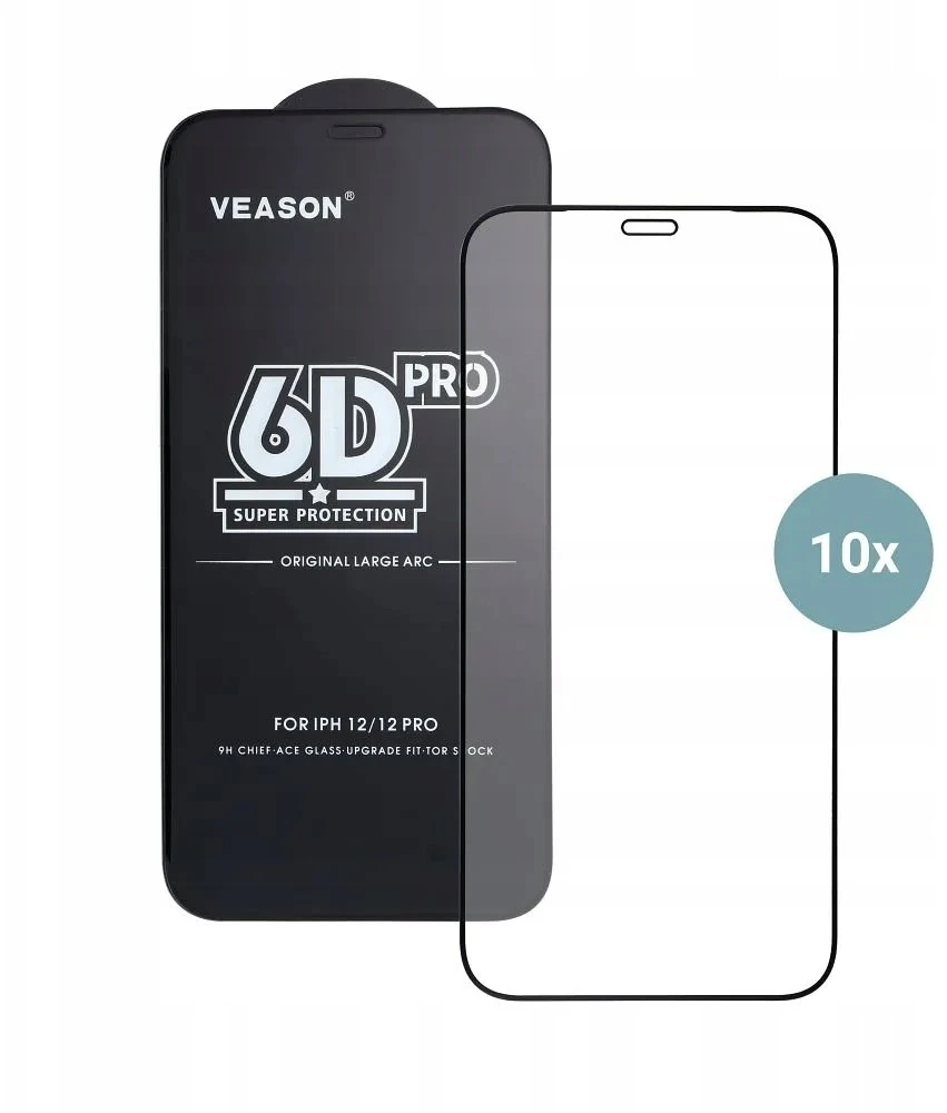 6D grūdintas stiklas Samsung A37 5G Pro telefonui „Veason Glass“ (10in1 rinkinys) juodas