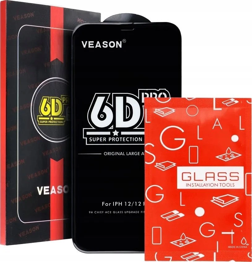 6D Pro Veason Glass - for Iphone 15 / 16 juodas