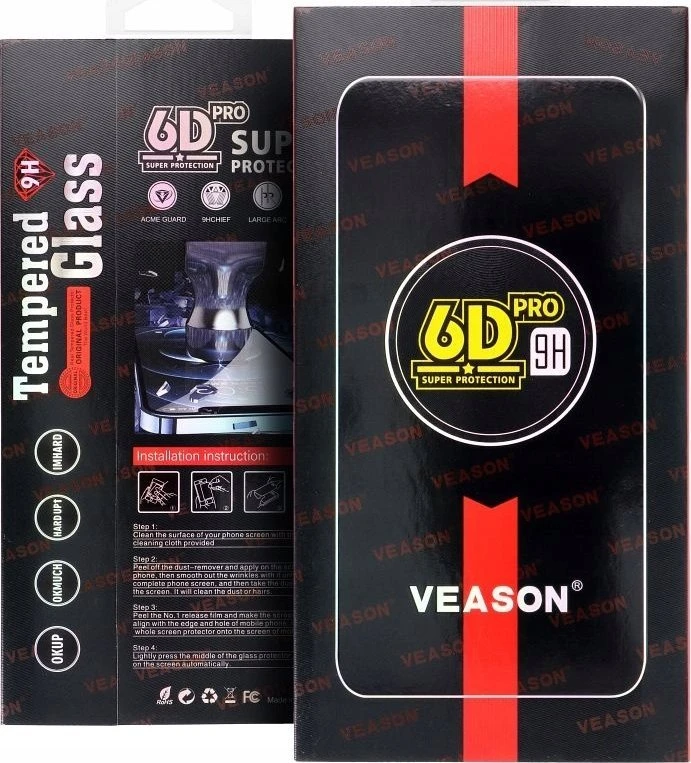 6D Pro Veason Glass - for Iphone 15 / 16 juodas