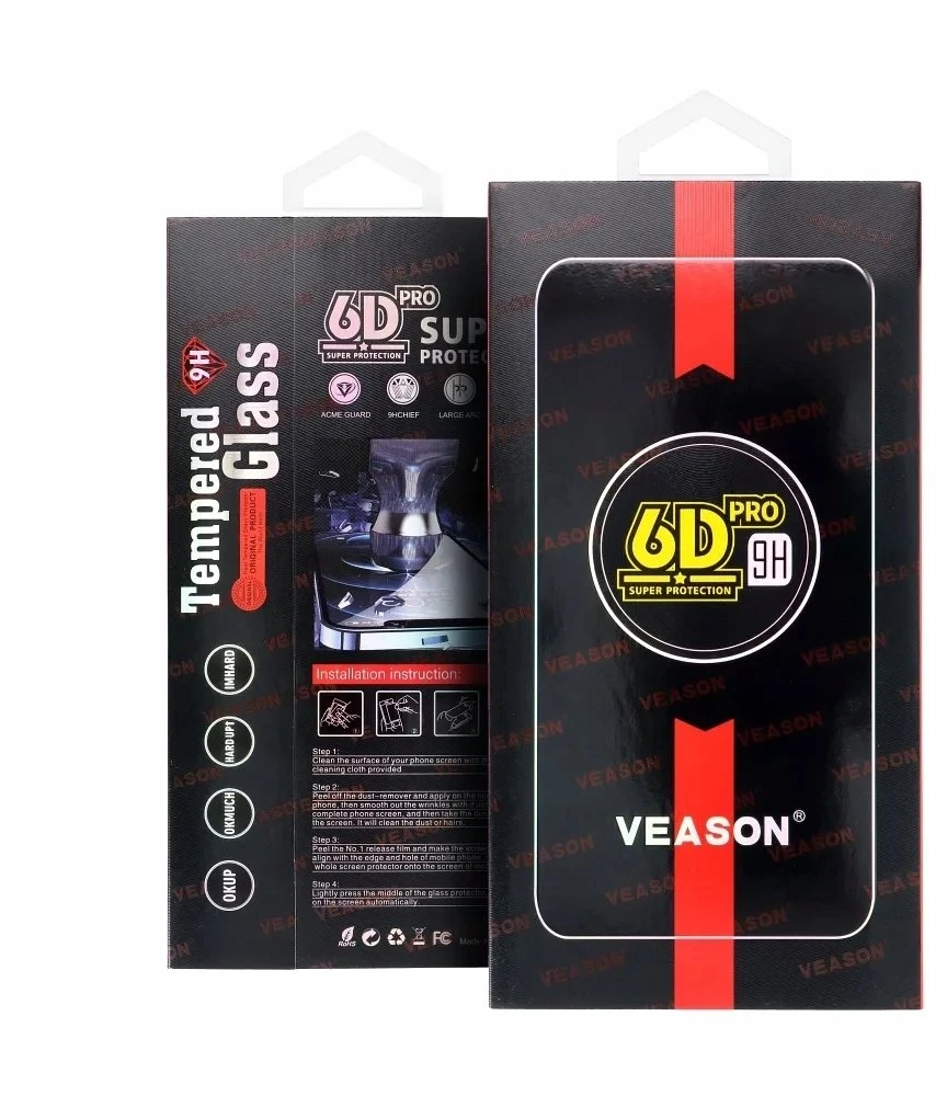 6D grūdintas stiklas Samsung A37 5G Pro telefonui „Veason Glass“ juodas