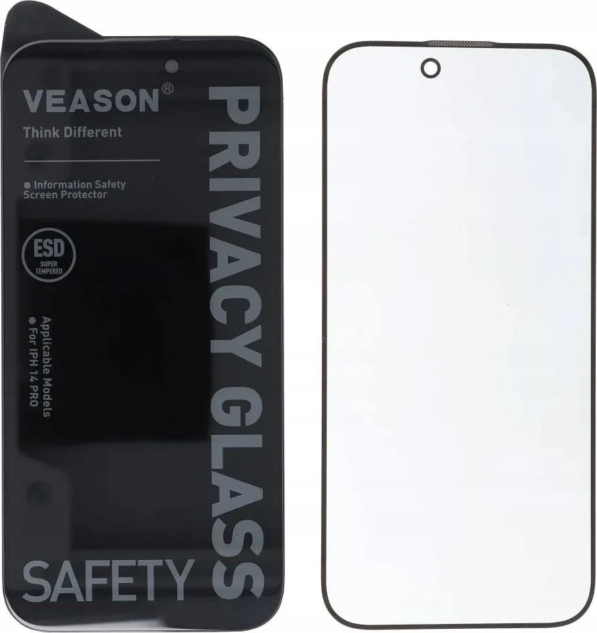 6D Pro Veason Privacy Glass - for Iphone 15 Pro juodas