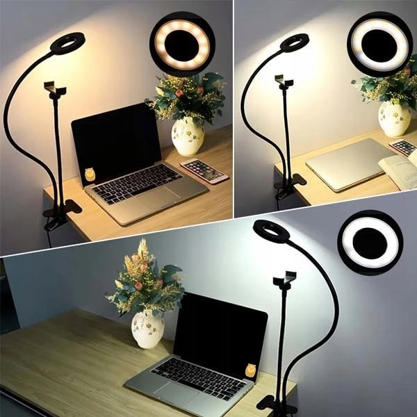Vega ECOBOX stalinė lempa LED LAMP + UNIVERSALUS HOLDER RING SELFIE LAMP 12W>