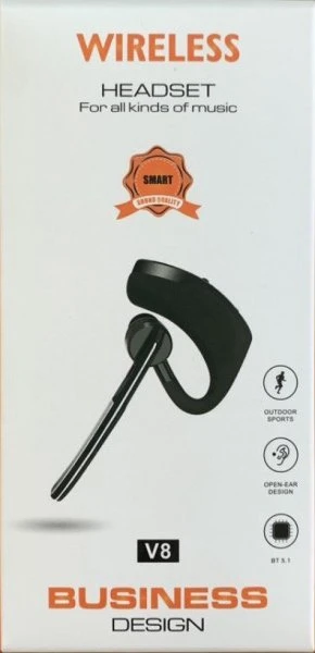 Ausinės Vega SŁUCHAWKA BLUETOOTH NAFUMA LEGEND Juoda EB9 V8>