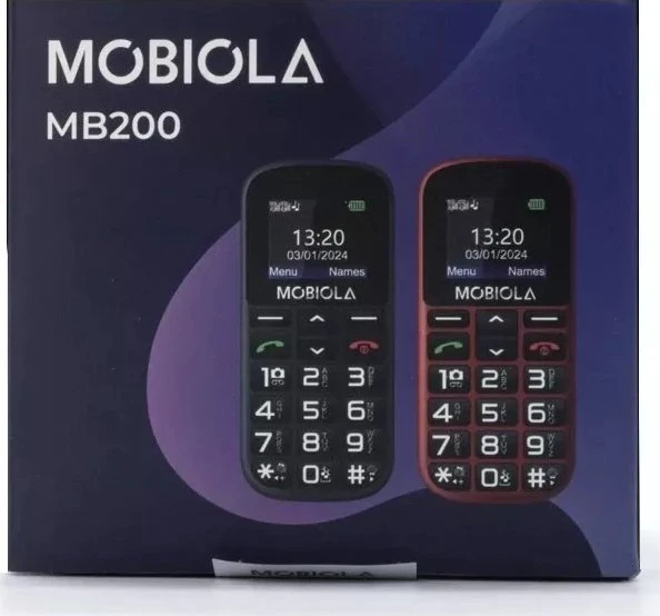 „Vega Mobiola MB200“ dviejų SIM kortelių juodas mobilusis telefonas