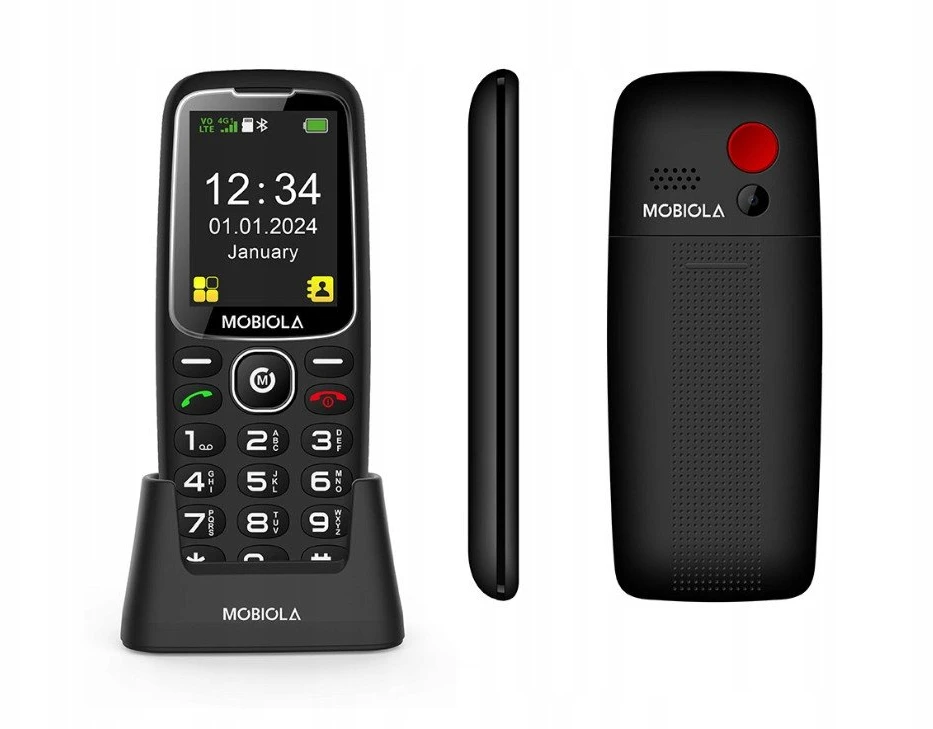 Vega Telefonas GSM Mobiola MB800 Raudona su ładowarką biurkową, DualSIM