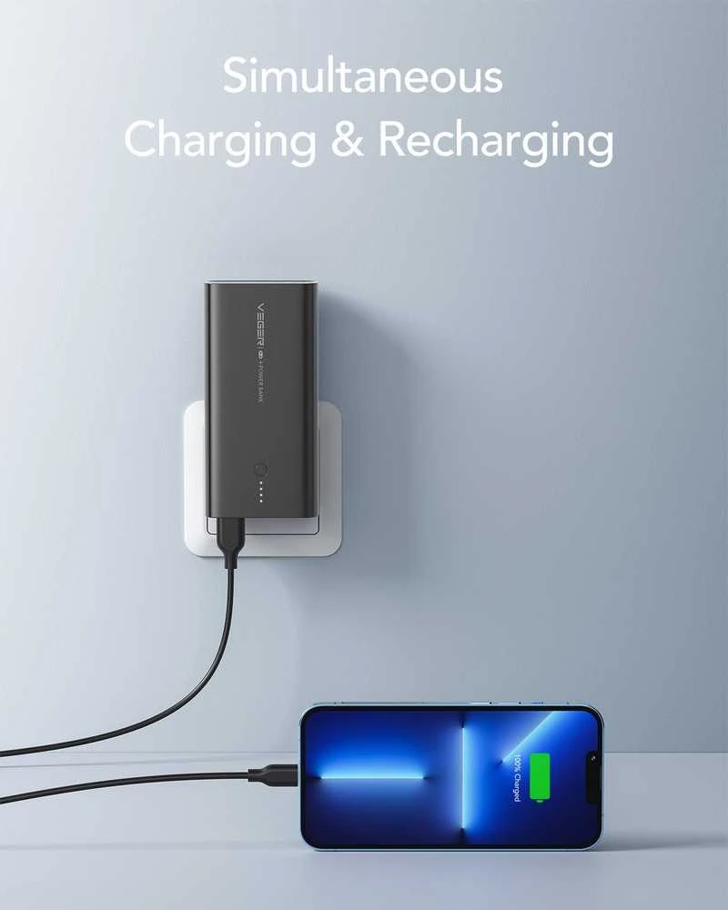 Powerbank Veger ACE100 (W1146) PD QC3.0 20W 10000 mAh juodas